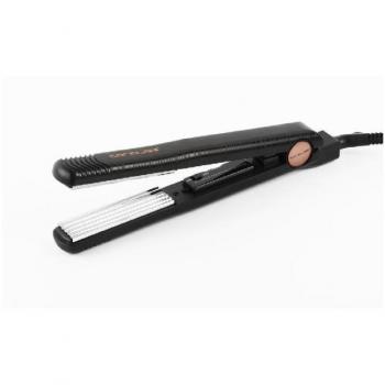 Plancha Corioliss The Crimper Black Zebra - Plancha de cabello con placas de titanio, diseño en patrón cebra, ideal para crear ondas y rizos definidos, temperatura ajustable, calentamiento rápido y tecnología que minimiza el daño