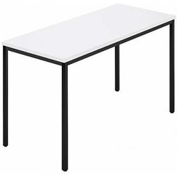 Mesa rectangular de tubo cuadrado revestido 1200 x 600 mm blanca/antracita - Kaiserkraft