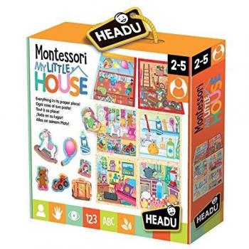 Headu- Montessori My Little House Juego Infantil Educativo Desarrollo Conocimiento del Entorno, Multicolor