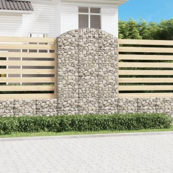 Cesta Gabion Arco 150x30x240 cm Hierro Galvanizado Plateado