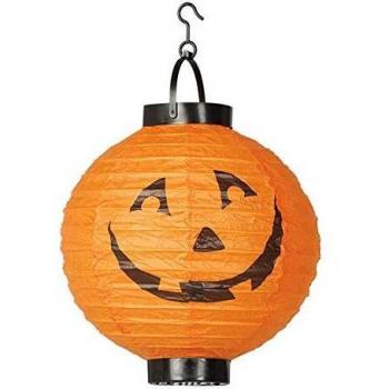 Farol Naranja de Calabaza con Luz 20 cm