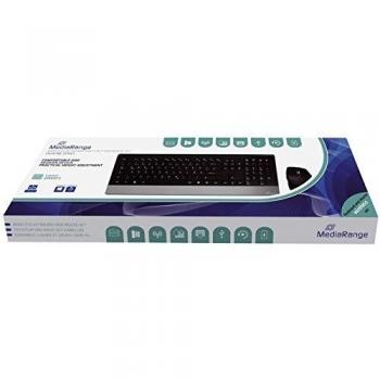 Set de Teclado y Ratón Inalámbrico MediaRange MROS105 QWERTZ Negro/Silver