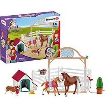 Schleich - Colección Caballos Invitados del Horse Club Hannah con Perra Ruby - Correpasillos