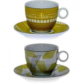 Supernova Decoracion_ Set 6 tazas te c/plato porcelana