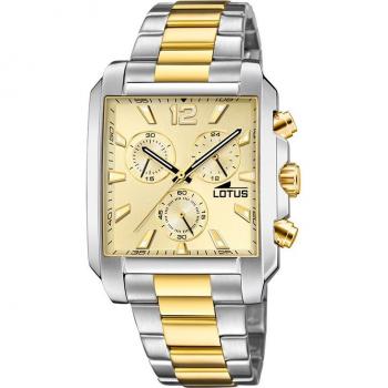 Reloj Lotus Chrono 18852/5 para Hombre con Esfera Beige y Caja de Acero Inoxidable 316L Gris Plata Multicolor