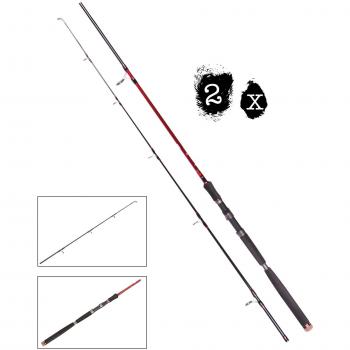 2 Stk. DAM Steel Power Red G2 Shad & PILK, 3,20 m, 40 – 170 g, 2 piezas – Caña de pescar