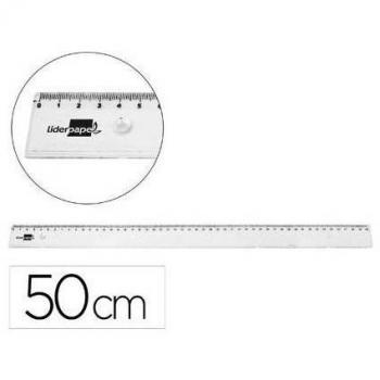 Regla de Plástico Irrompible Transparente 50 cm Liderpapel 11350-RG17