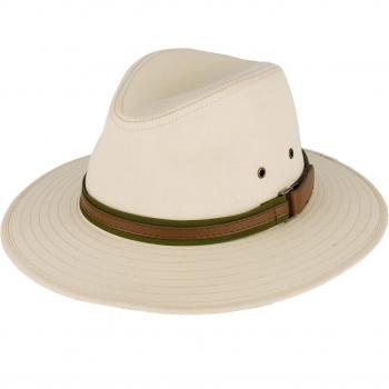 Sombrero Fedora crema con banda de cuero del Faux