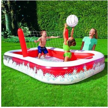Piscina Hinchable con Red de Voleibol y Balón 254 x 168 x 97 cm