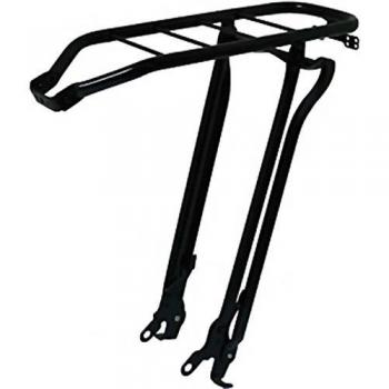 Steco - Portaequipajes con pie de apoyo de acero negro de 28 pulgadas, portaequipajes plegable, estructura de acero resistente, capacidad para cargas pesadas, diseño compacto y ligero, fácil instalación y transporte
