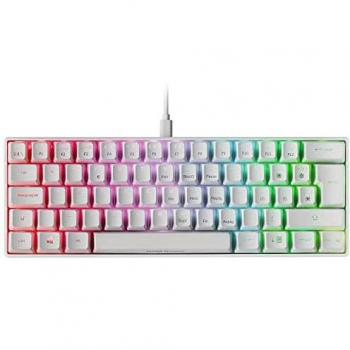 MARS GAMING MKMINIWRES Teclado Mecánico RGB, Ultra-Compacto, Blanco con Switch Rojo, Español