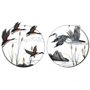 Decoración de Pared DKD Home Decor 71 x 5 x 71 cm Garza (2 Unidades)