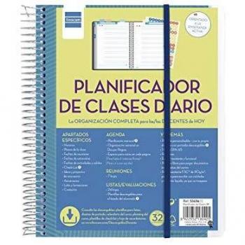 Finocam - Planificador de Clases Diario Docente español, Tamaño de hoja 4º