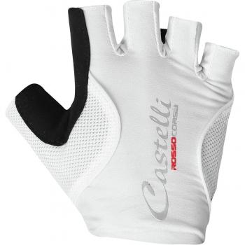 Castelli Guante Corto Mujer Rosso Corsa Pave Gel Color Blanco/Negro, Medium