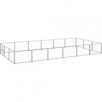 vidaXL Dog Kennel Silver 18 m² Steel