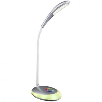 Lámpara de mesa LED Globo Minea 3W 230lm 5000K plateada, regulable y con cambio de color