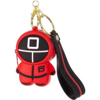 Monedero Squid Bubble Pop It con llavero y colgante de silicona, Vigilante, 6,5x3,1x8,5 cm, Color: Rojo
