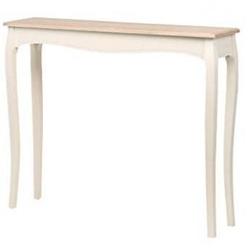 Consola Beige Natural 110x25x90 Cm - Mesa de Entrada Decorativa con Almacenamiento Adicional