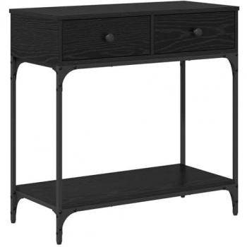 Mesa Consola Roble Negro 75 x 34.5 x 75 cm Madera Ingenierizada