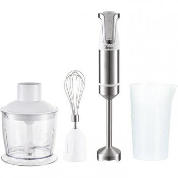 Frullatore de Inmersión Ardes Trinity ARSET01 3 en 1, 1000W, con Tritatutto y Frusta, Acero Inoxidable, 2 Velocidades