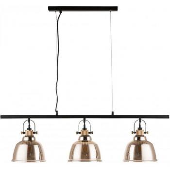 Lámpara colgante Ava Gold de 3 bombillas, diámetro de 26 cm, acabado dorado