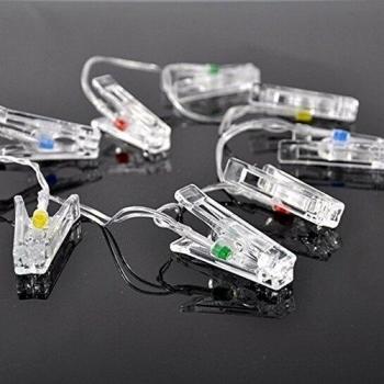 Spritech (TM) Clip para fotos, Fashion cadena de luces LED de luz para colgar fotos Aniversario de boda fiesta de cumpleaños navidad, multicolor, 1 M Battery