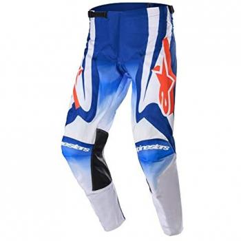 Pantalones de Motocross Alpinestars Racer Semi Azul-Naranja (Tamaño 32)