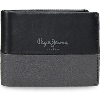 Cartera de hombre Dual de piel en negro