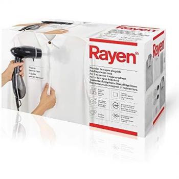 Rayen | Plancha de ropa de vapor vertical | Plancha de viaje | Depósito extraíble 140 ml | Portátil plegable | Medidas: 26 x 16.5 x 12 cm