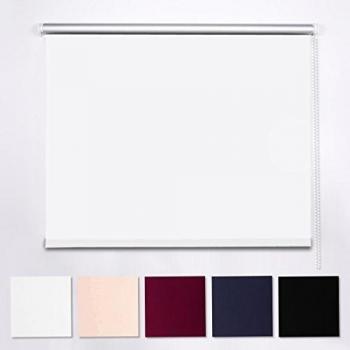 SHINY HOME® Estor Enrollable Cortinas Opacas Ajustable Blanco 120 x 230 cm