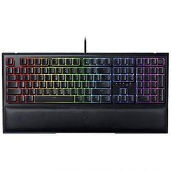 Teclado Gaming Razer Ornata V2, Mecánico Híbrido de Membrana, Iluminación RGB Chroma, Diseño US, Color Negro, Conexión por Cable