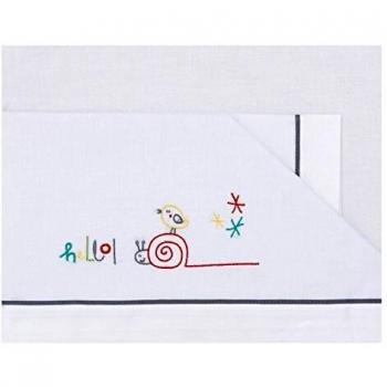 Pirulos 00913401 - Tríptico sábanas, diseño be happy, 80 x 140 cm, color blanco