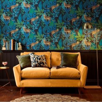 Envy Cheetin Night Matte Non-Woven Removable Paste the Wall Animal Wallpaper