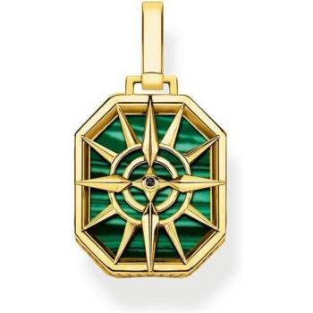 Colgante Thomas Sabo PE911-140-6 con bújula estrella verde.