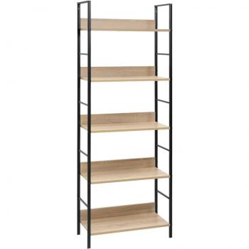 vidaXL 5-Layer Book Shelf Oak 60x27.6x158.5 cm Engineered Wood