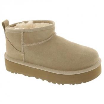 UGG Classic Ultra Mini Platform Suede Boots for Kids - Tan, Unisex