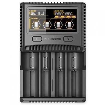 Nitecore SC4 4-Slot Universal Fast Charger for Li-Ion, Ni-MH, Ni-Cd, Li-FEPO4 Batteries