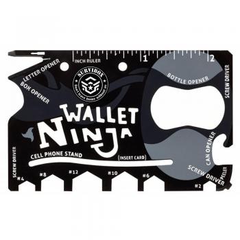Tarjeta Ninja Multi Herramienta de Cartera de Bolsillo Multifunción de Supervivencia y Emergencia - 18 Funciones en 1