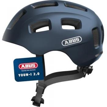 ABUS Youn-I 2.0 Midnight Blue Kids Bicycle Helmet with LED Light, Size S (48-54 cm)