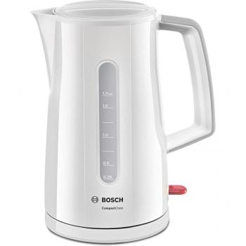 Hervidor de Agua Bosch TWK3A011 Compact Class, 2400W, 1.7L, Acero Inoxidable y Plástico, Blanco