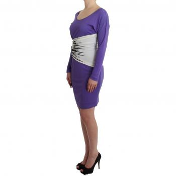 Roberto Cavalli Women Purple Long Sleeve Dress - IT42|M, Size: S, Floral Design