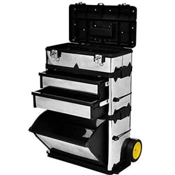 vidaXL 3-Part Rolling Tool Box