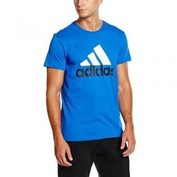 adidas Logo TEE1 - Camiseta para hombre, color azul / blanco, talla L