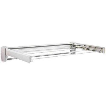 Leifheit Tendedero de pared Telegant 36 Protect Plus, tendedero extensible de diseño compacto, tendedero de ropa plegable ideal para baño o balcón, Color Blanco, 3.6 m con toallero