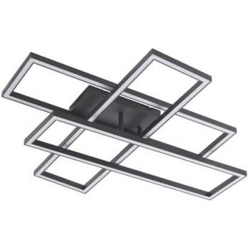Lámpara de techo LED Tjado, 94 cm de largo, negro, metal, moderna, para salón y comedor, 3 llamas