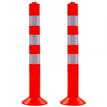 vidaXL 2x Bolardos de Control de Tráfico Plástico 75 cm Señales Advertencia