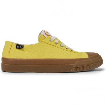 Zapatillas de lona amarillas para mujer con cordones