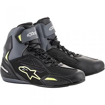 Alpinestars Faster-3 Drystar Motorcycle Shoes - Black/Gray/Fluorescent Yellow