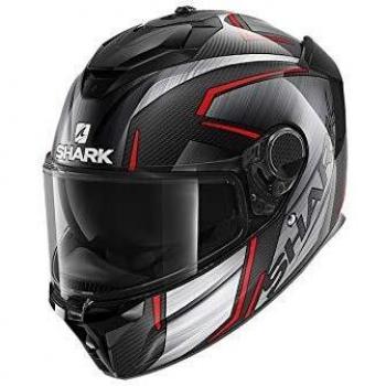 Casco de Moto Shark Spartan GT Carbon Kromium Rojo y Negro