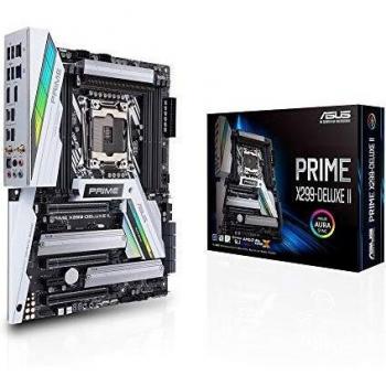 ASUS Prime X299-Deluxe II- Placa Base ATX para CPU Intel Serie X LGA 2066 con disipador M.2, DDR4 4000 MHz, Wi-Fi 802.11ad, Dos M.2, U.2, Intel VROC, SATA 6 GB/s, USB 3.1 Gen. 2 en el Panel Frontal